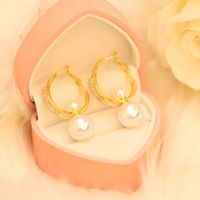 1 Pair Elegant Lady Geometric Flower Bow Knot Inlay Copper Artificial Pearls Zircon Drop Earrings sku image 19