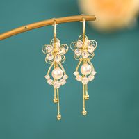 1 Pair Elegant Lady Geometric Flower Bow Knot Inlay Copper Artificial Pearls Zircon Drop Earrings sku image 22