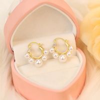 1 Pair Elegant Lady Geometric Flower Bow Knot Inlay Copper Artificial Pearls Zircon Drop Earrings sku image 10