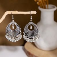 1 Pair Retro Ethnic Style Leaf Water Droplets Tassel Plating Hollow Out Alloy Drop Earrings sku image 3