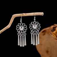 1 Pair Retro Ethnic Style Leaf Water Droplets Tassel Plating Hollow Out Alloy Drop Earrings sku image 11