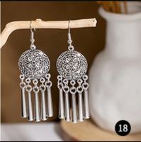 1 Pair Retro Ethnic Style Leaf Water Droplets Tassel Plating Hollow Out Alloy Drop Earrings sku image 1