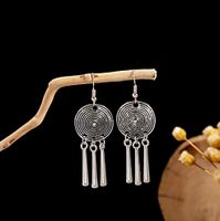 1 Pair Retro Ethnic Style Leaf Water Droplets Tassel Plating Hollow Out Alloy Drop Earrings sku image 9