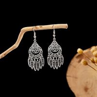 1 Pair Retro Ethnic Style Leaf Water Droplets Tassel Plating Hollow Out Alloy Drop Earrings sku image 10