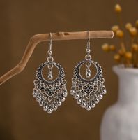 1 Pair Retro Ethnic Style Leaf Water Droplets Tassel Plating Hollow Out Alloy Drop Earrings sku image 13