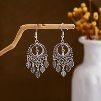 1 Pair Retro Ethnic Style Leaf Water Droplets Tassel Plating Hollow Out Alloy Drop Earrings sku image 17