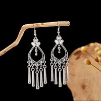 1 Pair Retro Ethnic Style Leaf Water Droplets Tassel Plating Hollow Out Alloy Drop Earrings sku image 22