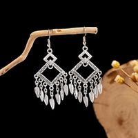 1 Pair Retro Ethnic Style Leaf Water Droplets Tassel Plating Hollow Out Alloy Drop Earrings sku image 24