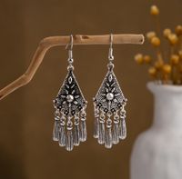 1 Pair Retro Ethnic Style Leaf Water Droplets Tassel Plating Hollow Out Alloy Drop Earrings sku image 18
