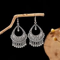 1 Pair Retro Ethnic Style Leaf Water Droplets Tassel Plating Hollow Out Alloy Drop Earrings sku image 26