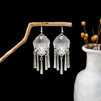 1 Pair Retro Ethnic Style Leaf Water Droplets Tassel Plating Hollow Out Alloy Drop Earrings sku image 29