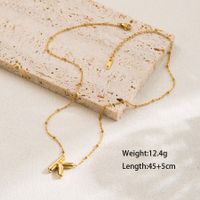 Ig Style Casual Classic Style Letter Stainless Steel Solid Color 18k Gold Plated Pendant Necklace main image 5