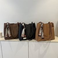 Women's Winter Autumn Pu Leather Solid Color Basic Vintage Style Square Zipper Shoulder Bag main image 1