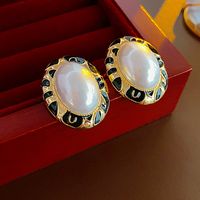 Wholesale Jewelry Classic Style Water Droplets Metal Enamel Drop Earrings sku image 13