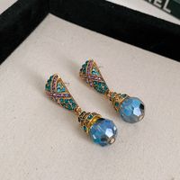 Wholesale Jewelry Classic Style Water Droplets Metal Enamel Drop Earrings sku image 15