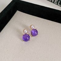 Wholesale Jewelry Classic Style Water Droplets Metal Enamel Drop Earrings sku image 2