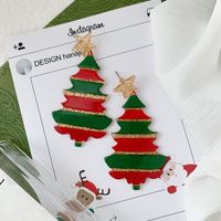 1 Pair Simple Style Classic Style Christmas Tree Printing Arylic Drop Earrings main image 5