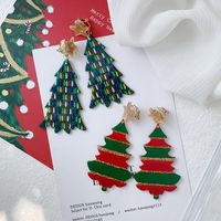 1 Pair Simple Style Classic Style Christmas Tree Printing Arylic Drop Earrings main image 7