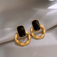 Wholesale Jewelry Classic Style Water Droplets Metal Enamel Drop Earrings sku image 1