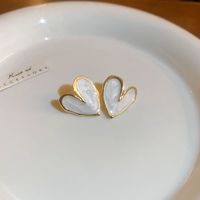 Wholesale Jewelry Sweet Heart Shape Flower Alloy Enamel Drop Earrings sku image 7