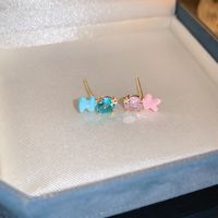 Wholesale Jewelry Sweet Heart Shape Flower Alloy Enamel Drop Earrings sku image 22
