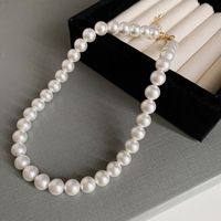 Simple Style Round Arylic Artificial Pearl Beaded Women's Necklace sku image 9