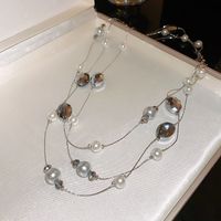 Simple Style Round Arylic Artificial Pearl Beaded Women's Necklace sku image 11