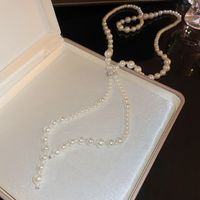 Simple Style Round Arylic Artificial Pearl Beaded Women's Necklace sku image 17