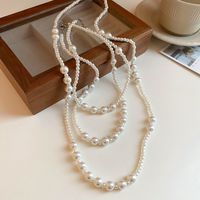 Simple Style Round Arylic Artificial Pearl Beaded Women's Necklace sku image 18