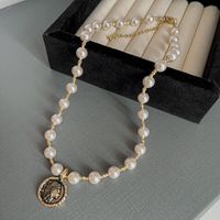 Einfacher Stil Runden Aryl Künstliche Perle Perlen Frau Halskette main image 3