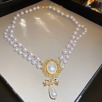 Simple Style Round Arylic Artificial Pearl Beaded Women's Necklace sku image 8
