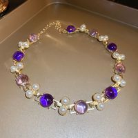 Einfacher Stil Runden Aryl Künstliche Perle Perlen Frau Halskette sku image 14