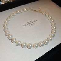 Simple Style Round Arylic Artificial Pearl Beaded Women's Necklace sku image 7