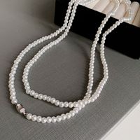 Simple Style Round Arylic Artificial Pearl Beaded Women's Necklace sku image 15
