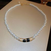 Simple Style Round Arylic Artificial Pearl Beaded Women's Necklace sku image 20