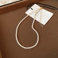 Simple Style Round Arylic Artificial Pearl Beaded Women's Necklace sku image 1