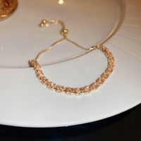 Elegant Lady Flower Copper Inlay Zircon Bracelets sku image 9