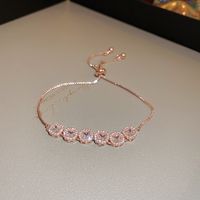 Elegant Lady Flower Copper Inlay Zircon Bracelets sku image 35