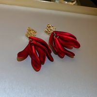 1 Pair Elegant Simple Style Flower Tassel Alloy Drop Earrings main image 4