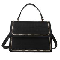 Women's Pu Leather Solid Color Basic Vintage Style Square Magnetic Buckle Shoulder Bag Handbag Crossbody Bag sku image 3