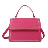Women's Pu Leather Solid Color Basic Vintage Style Square Magnetic Buckle Shoulder Bag Handbag Crossbody Bag sku image 4