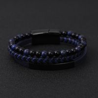 Casual Streetwear Geometric Titanium Steel Lapis Lazuli Plating Men's Bracelets main image 4