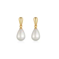 1 Pair Simple Style Water Droplets Plating Copper Gold Plated Drop Earrings main image 3