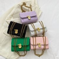 Women's Canvas Solid Color Cute Basic Vintage Style Square Lock Clasp Shoulder Bag Crossbody Bag main image 7