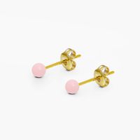 1 Pair Vintage Style Simple Style Solid Color Plating Copper 18K Gold Plated Ear Studs sku image 2