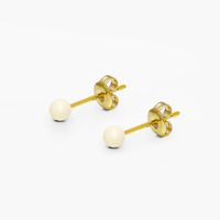 1 Pair Vintage Style Simple Style Solid Color Plating Copper 18K Gold Plated Ear Studs main image 3