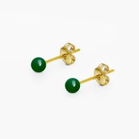 1 Pair Vintage Style Simple Style Solid Color Plating Copper 18K Gold Plated Ear Studs sku image 6