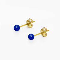 1 Pair Vintage Style Simple Style Solid Color Plating Copper 18K Gold Plated Ear Studs main image 2