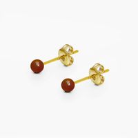 1 Pair Vintage Style Simple Style Solid Color Plating Copper 18K Gold Plated Ear Studs sku image 4