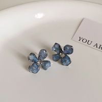 1 Pair Simple Style Flower Inlay Copper Zircon Ear Studs sku image 4